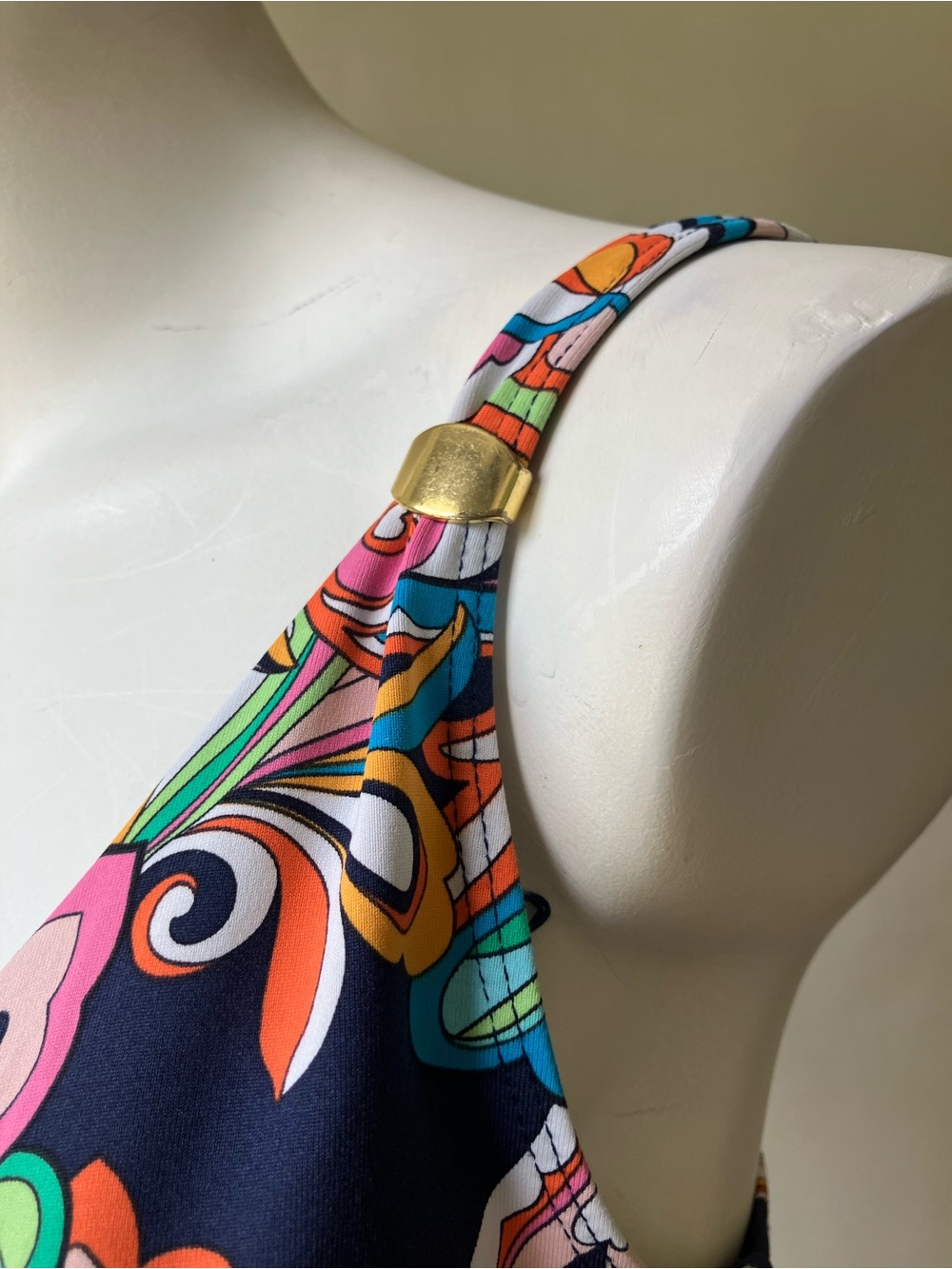 Tommy Bahama Multicolor Paisley Tankini Top - Navy, Turquoise, Pink, Orange - Picture 4 of 6
